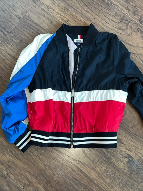 Tommy Hilfiger Jackets & Blazers - Tommy Hilfiger Colorblock Varsity Bomber Jacket - Black, White, Red, Blue